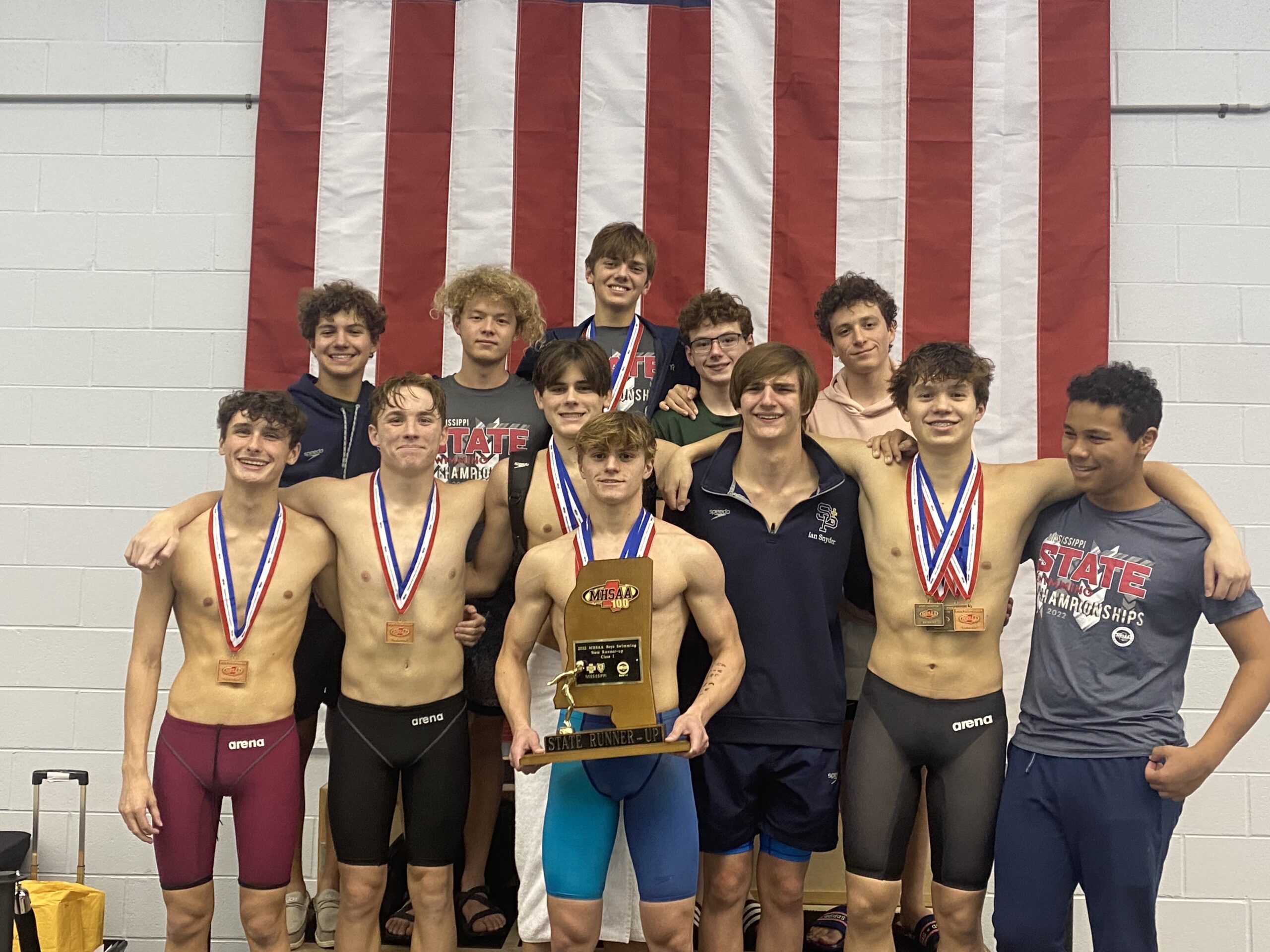 group picture of the boy's state team at the state championship meet