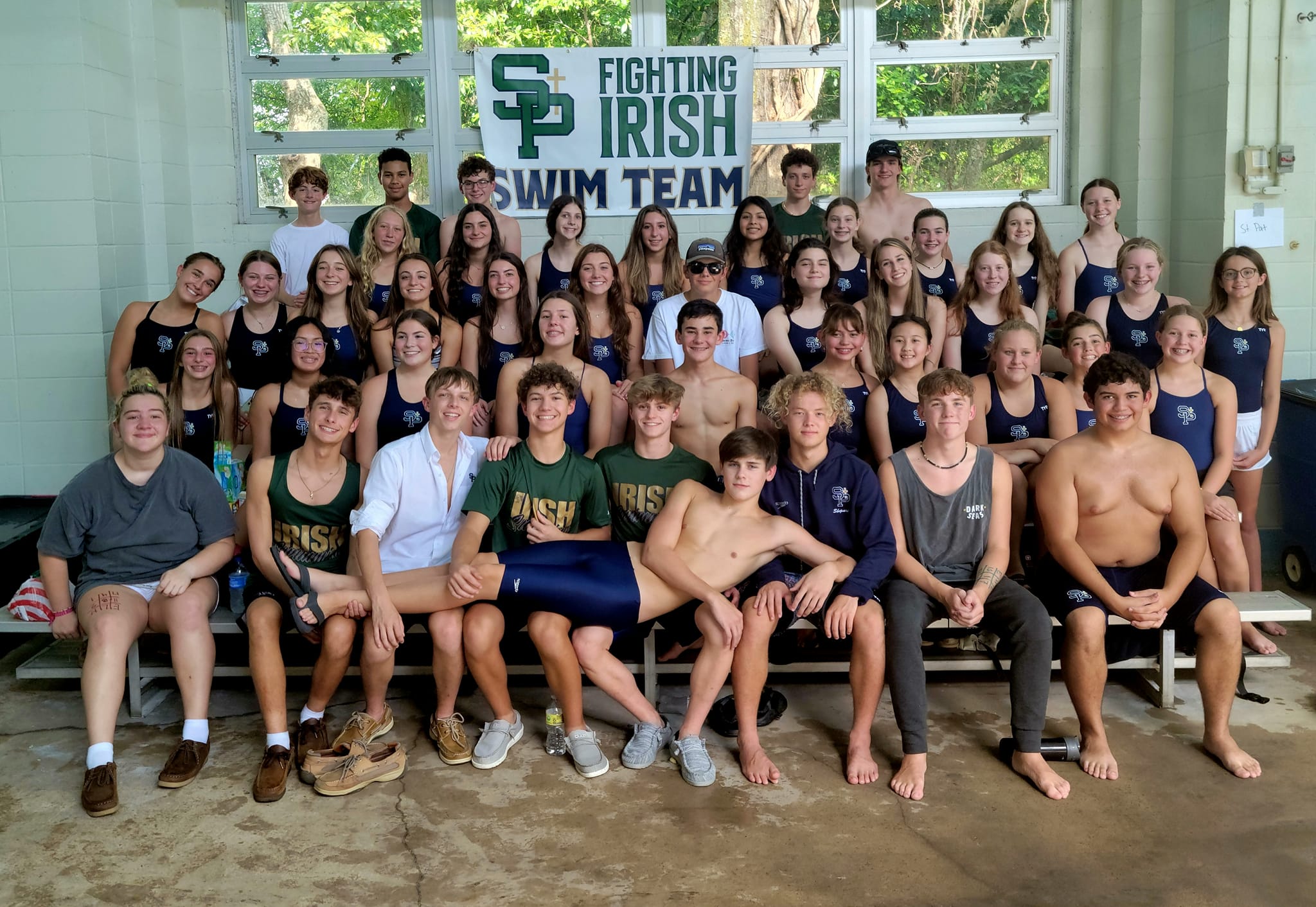 A picture of the 2022-2023 Saint Patrick swim team